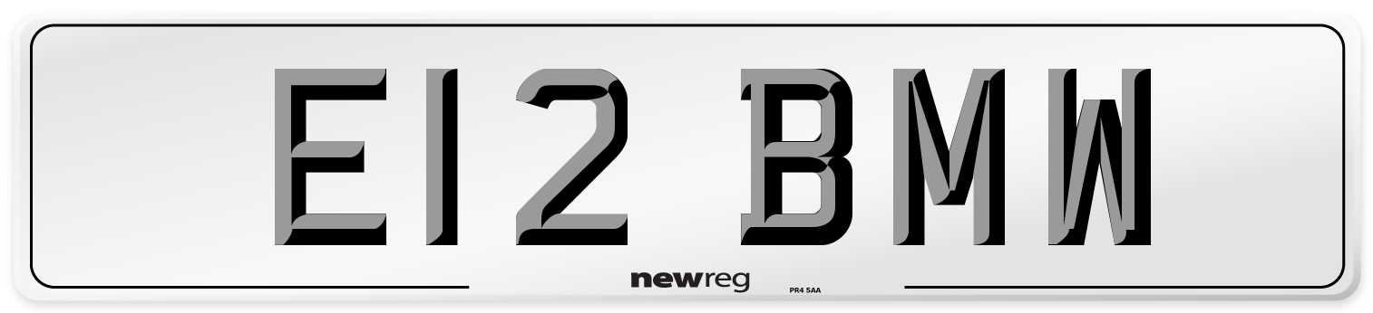 E12 BMW Number Plate from New Reg